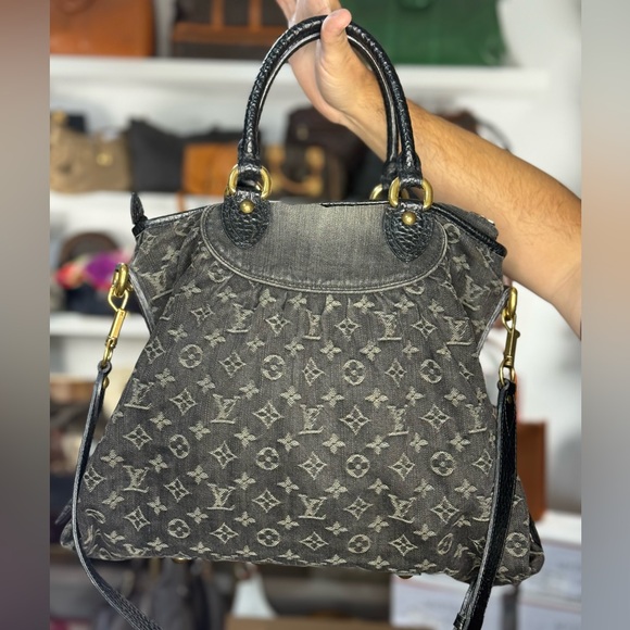 LV BLACK DENIM BAG - Picture 1 of 1